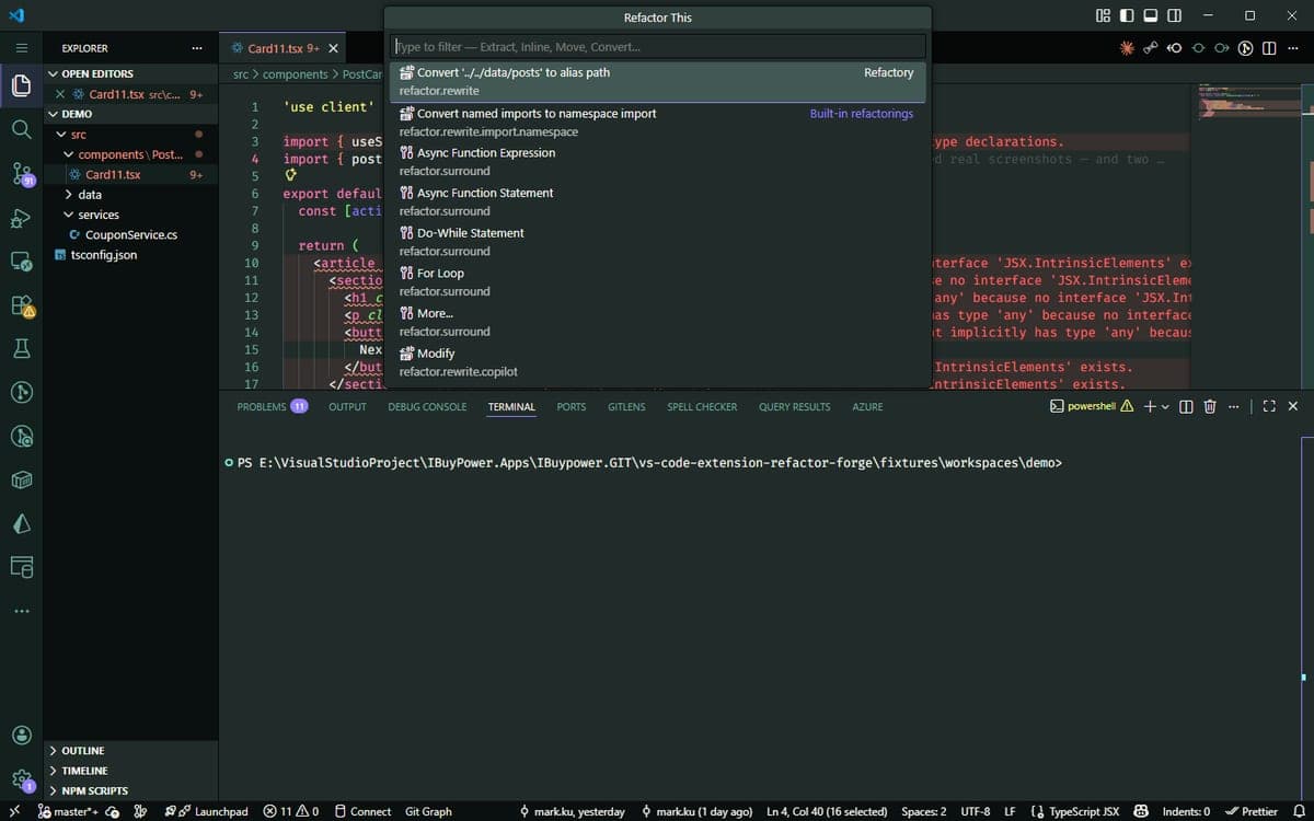 Refactory(VS Code 重構外掛)